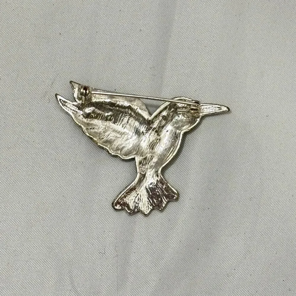 Vintage Marcasite Bird Brooch, Hummingbird, Sparkling Costume Jewelry